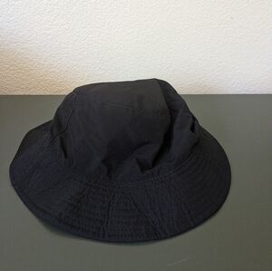 LORO PIANA Black Bucket Hat Cashmere Blend Fabric Inner Zipper Size XL